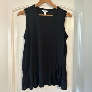 Time and tru size M black tank top with ruffle bottom